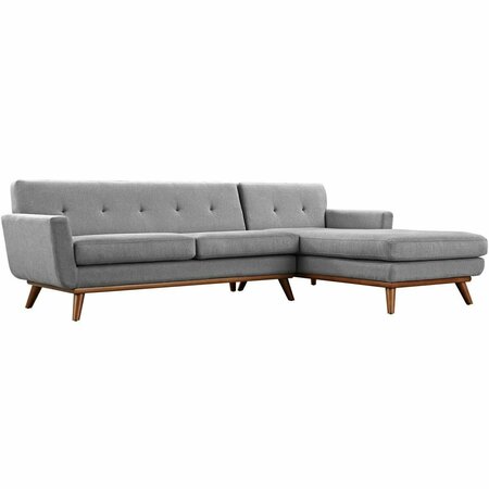 MODWAY FURNITURE Engage Right-Facing Sectional Sofa, Gray EEI-2119-GRY-SET